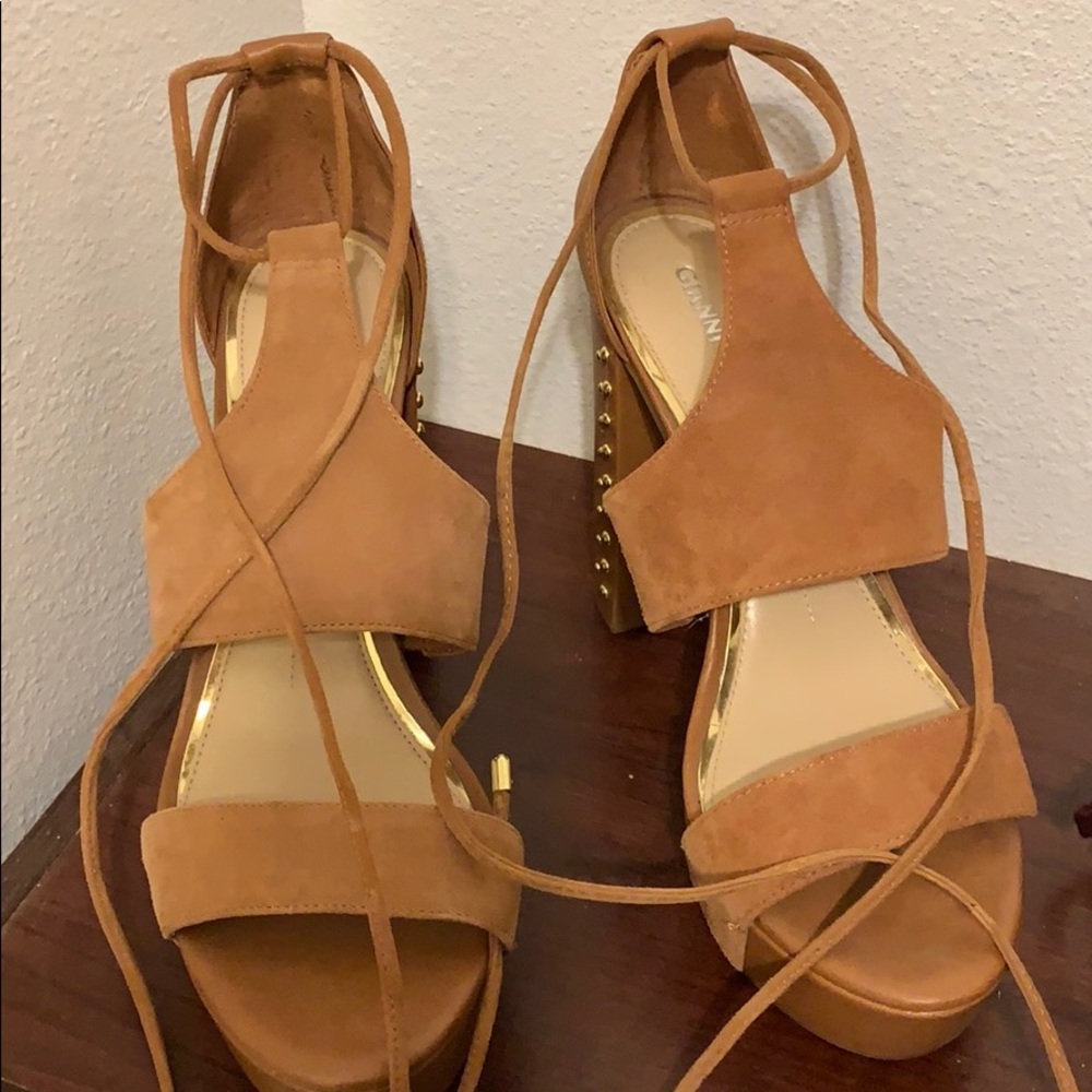 Lace up platform heels